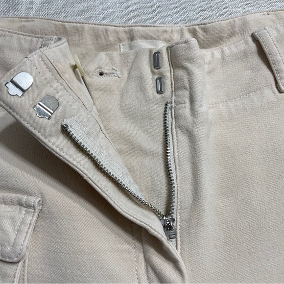 Aritzia Wilfred Modern Cargo wide leg pants Beige carpenter High Rise utility - Picture 8 of 13
